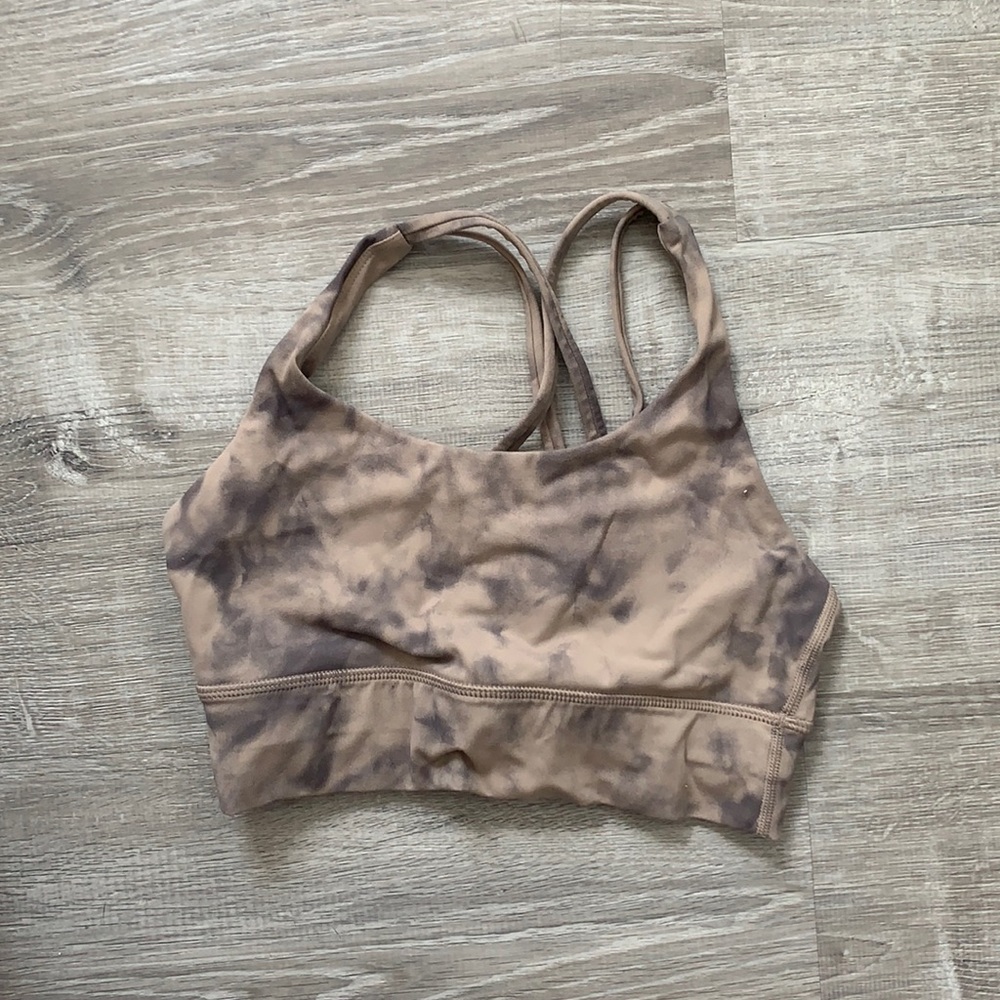 Small tan tye dye sports bra